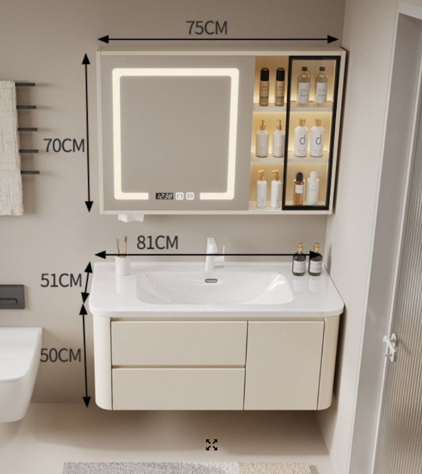 Bộ tủ chậu nhựa PVC cao cấp Dosho T08T - 80