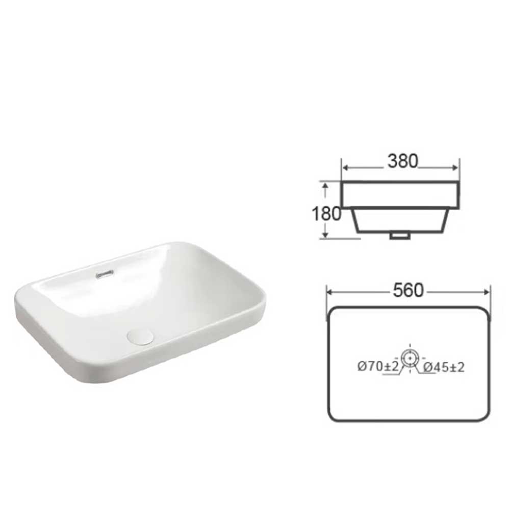Chậu rửa mặt Lowen LB-212WP (LB212WP)
