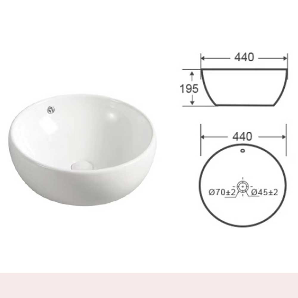 Chậu rửa mặt Lowen LB-218WP (LB218WP)