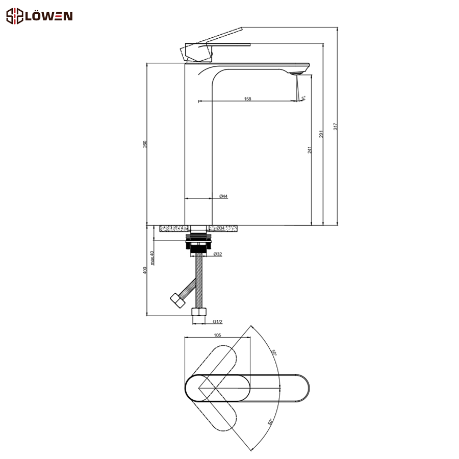 Vòi chậu rửa mặt Lowen LV-301SH (LV301SH)