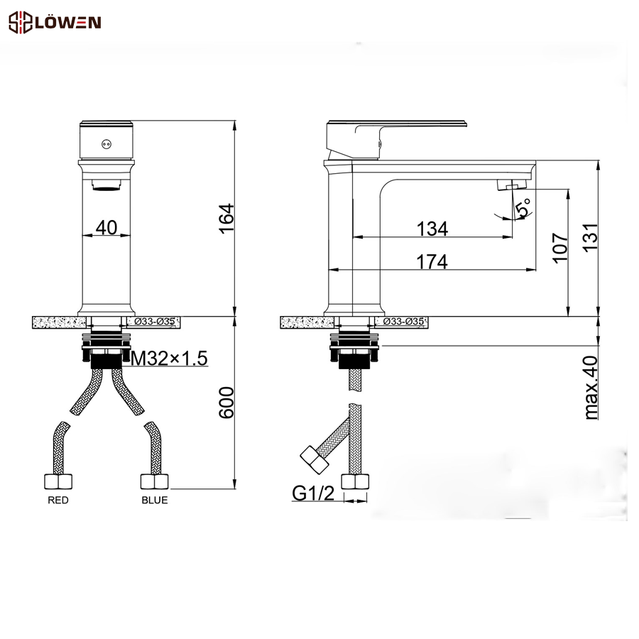 Vòi chậu rửa mặt Lowen LV-401S (LV401S)