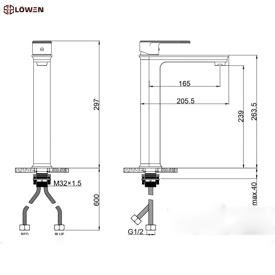 Vòi chậu rửa mặt Lowen LV-401SH (LV401SH)