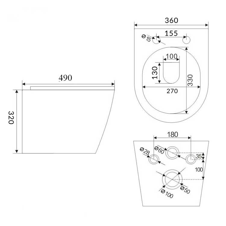 Thân bồn cầu Lowen TL-1001ITW (TL1001ITW)